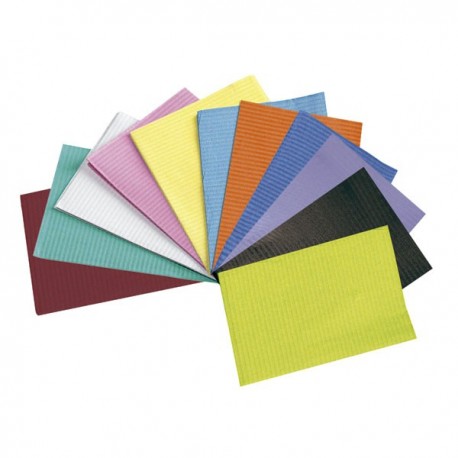 SERVILLETAS BABERO COLORES PAPEL/PLASTICO 500ud