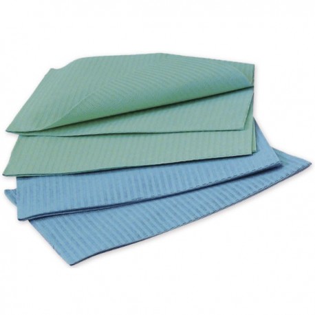 SERVILLETAS BABERO PAPEL/PLASTICO COLORES 500ud