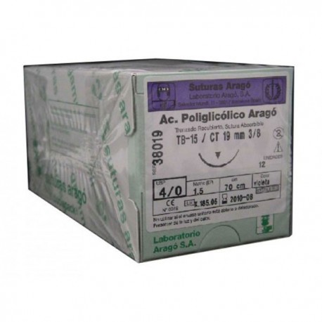 SUTURA POLIGLICOLICO ARAGO TB-15 3/0 50u.