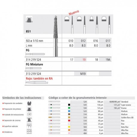 FG 19A/6  851-017 FG DIAM. MEDIO 6U.