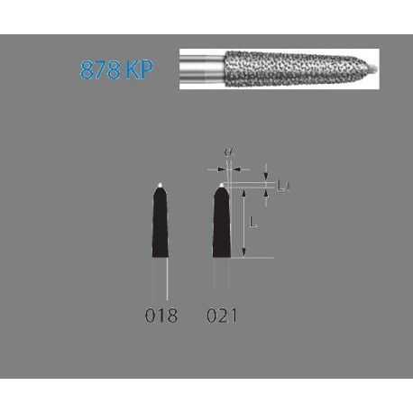 878KP.314.021 KOMET diamante clinica c/guia 5 ud