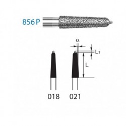 856P.314.021 KOMET diamante clinica c/p guia 5 ud