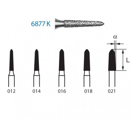 6877K.314.021 KOMET diamante clinica 5 ud