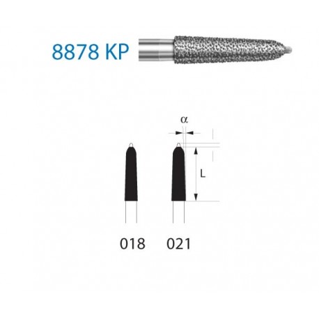 8878KP.314.018 KOMET diamante clinica c/guia 5 ud