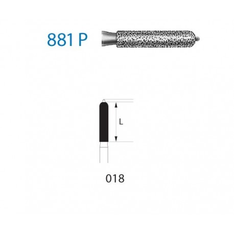 881P.314.018 KOMET diamante clínica c/guía 5 ud