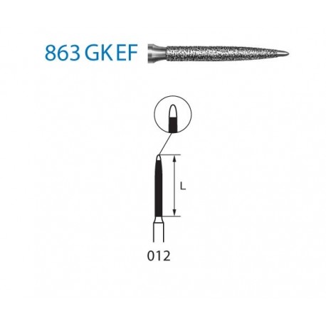 863GKEF.314.012 KOMET diamante clinica 5 ud