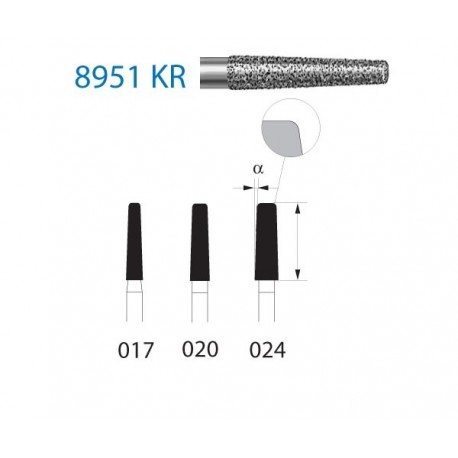 8951KR.314.020 KOMET diamante clinica 5 ud
